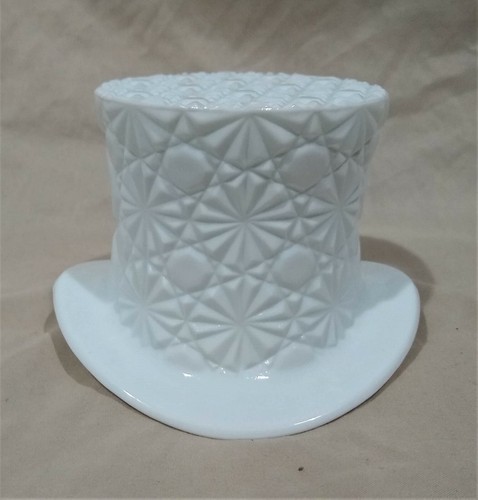 Decorative Ceramic White Top Hat--Storage/Trinket Box/Container/Holder--Bud Vase - Picture 3 of 6