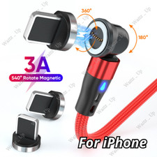 For iPhone 14 13 12 11 XR X 8 7 6 Plus Magnetic USB Fast Charger Data Cable Cord