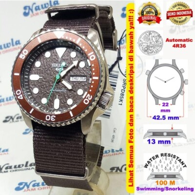 Brand New Seiko Sports SRPD85K1 Automatic Brown Pattern Dial