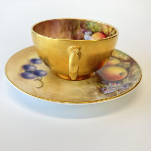 Ayrton Worcester Painted Royal Worcester Fruit Tea Set Royal