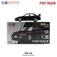 Xcartoys x POP RACE 1:64 Lancer Evolution IV Black Diecast Model Car