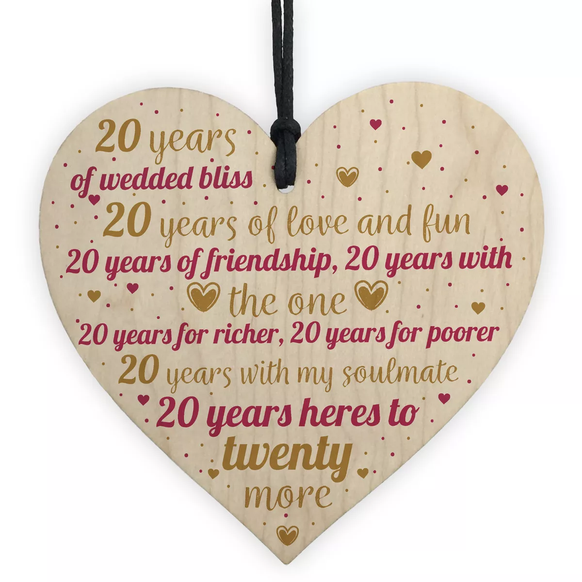20th Wedding Anniversary 20 Years China Handmade Wood Heart First Wedding Gifts