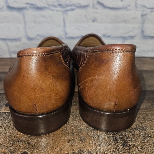 Zelli Genuine Ostrich Leg Leather Men's Dress Shoe Loafer Size 9.5 D - Picture 11 of 11