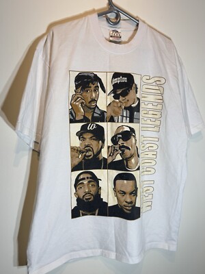 West Coast Legends Rappers Hip Hop T-shirt Mens 2XL Made İn USA Heaby Cotton Tee