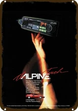 1984 LAMBORGHI & ALPINE 7347 Car Stereo Vntge-Look DECORATIVE REPLICA METAL SIGN