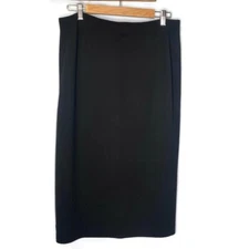 Donna Karan Signature Black Wool Tailored Black Wool Skirt Size 14