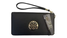 NEW REBECCA & RIFKA Zip Around Wallet Black 