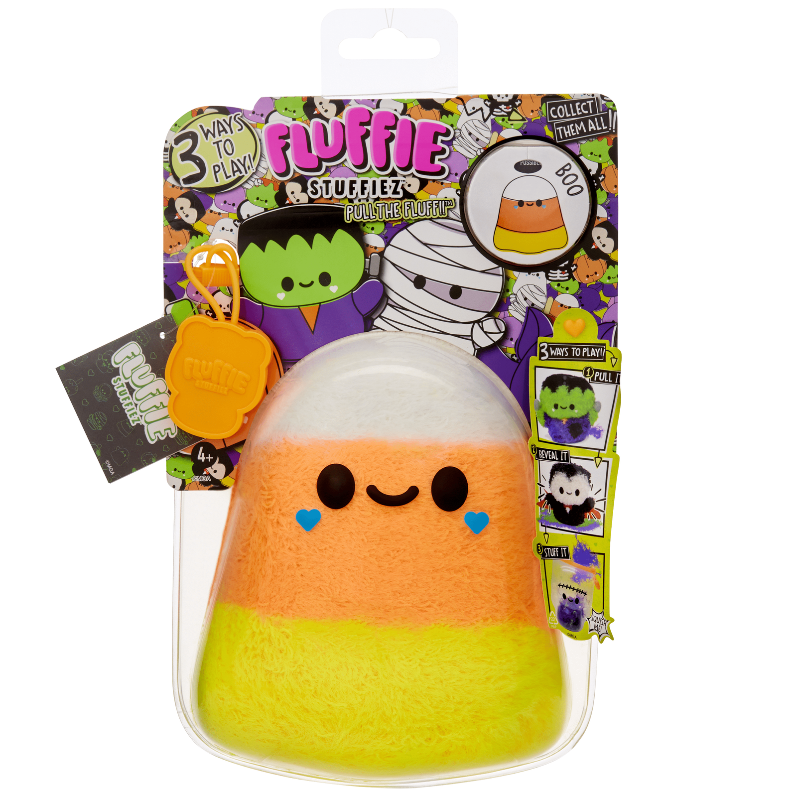 (3-pack)Fluffie Stuffiez Halloween Candy Corn Small Collectible Plush,