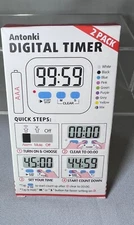 2-Pack Digital Kitchen Timer With Large LCD Display & Magnetic Back