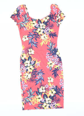 New Look Damen rosa Fair Isle Polyestermischung figurbetont Größe 10