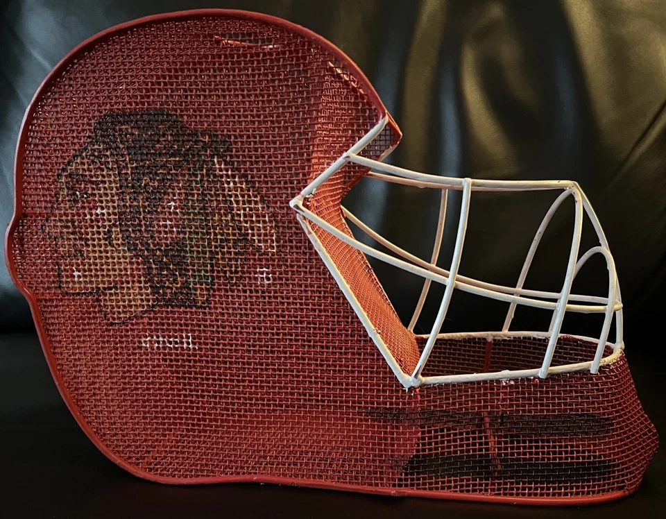 CHICAGO BLACKHAWKS metal mesh helmet wine cork cage bottle holder NHL Hockey - Image 3 of 4