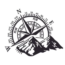 Decal Trim Vinyl Sticker Car Hood Body Side Compass Navigation Mountain Decor