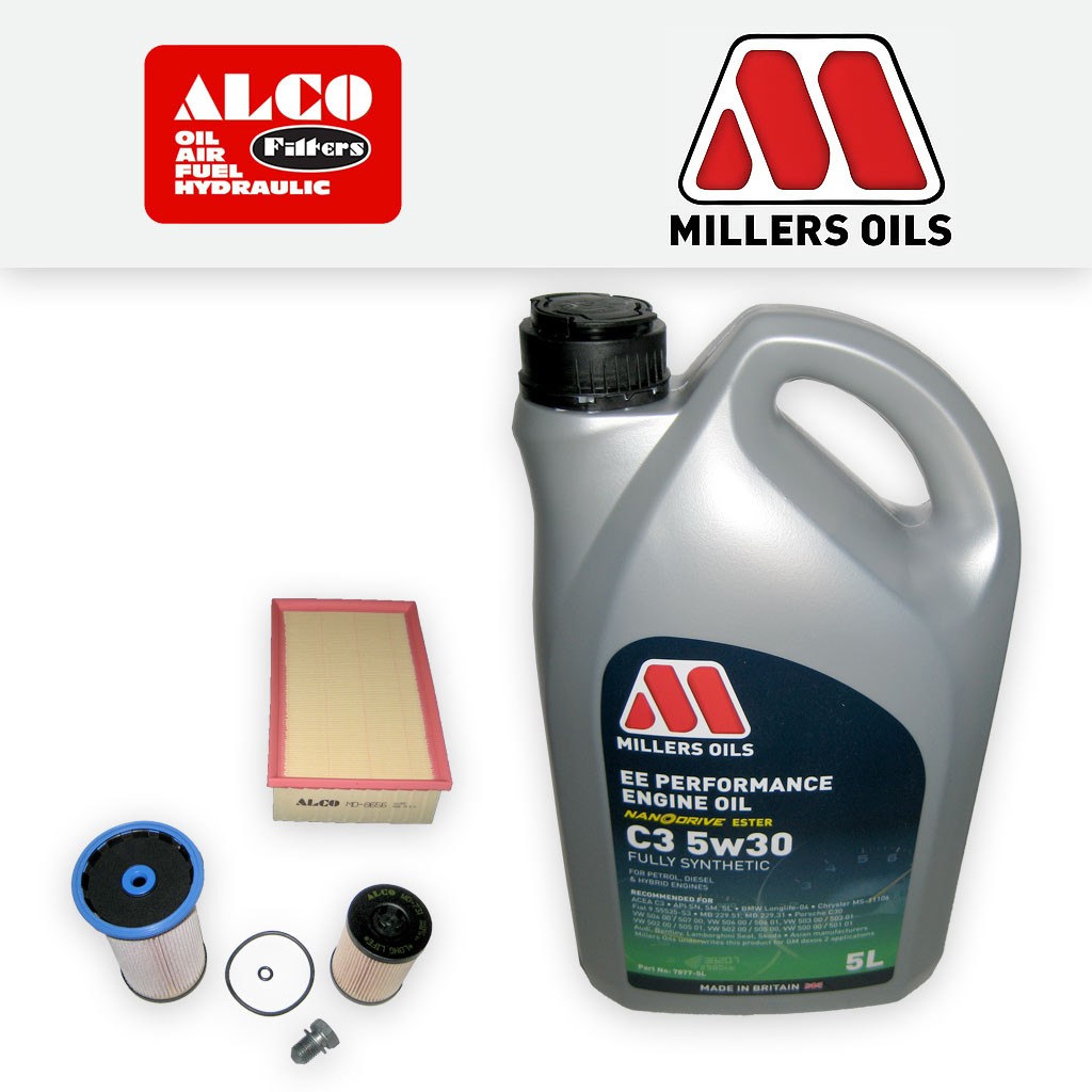 SERVICE KIT for SEAT ATECA 1.6 TDI OIL AIR FUEL FILTERS +EE 5w30 OIL (2016-2020)