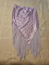 Cat  Jack Girls XL 14-16 Purple Mermaid Scale Metallic Mesh Hi-Low Skirt