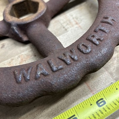 Valve Hand Wheel WALWORTH 10  Diam, Center Hex Hole 1-1/2  Flat-Flat OS&Y Iron