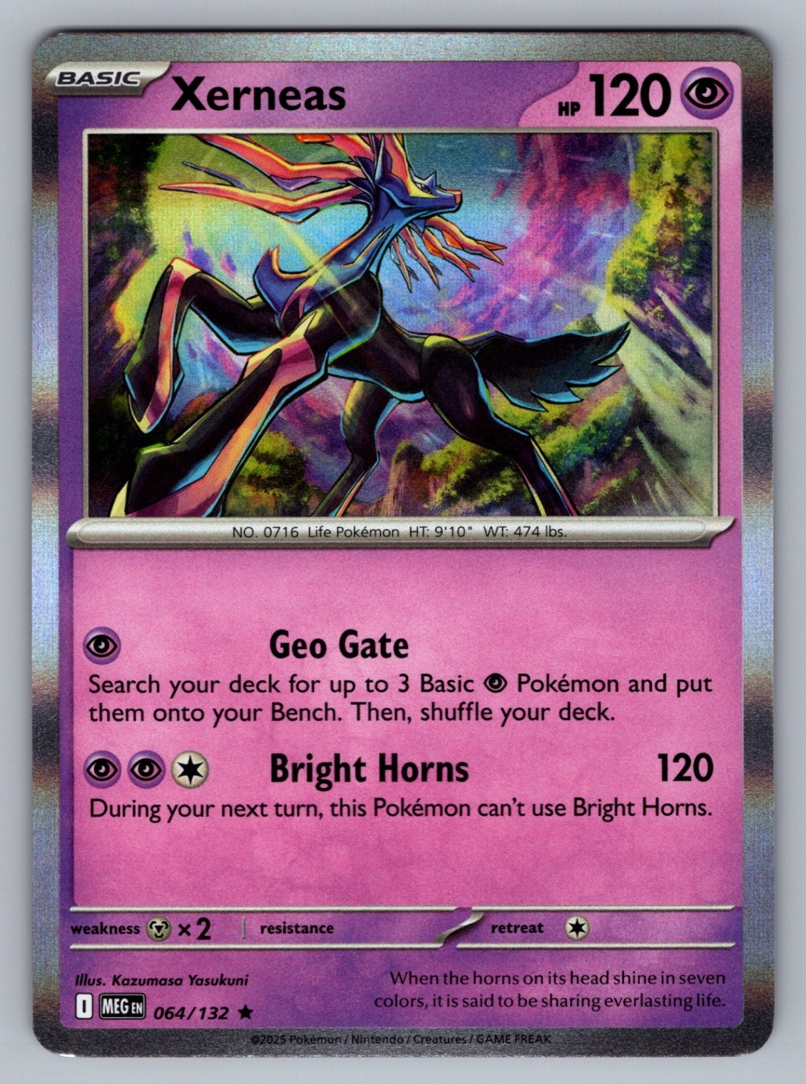 Pokémon TCG Xerneas Rare ME01: Mega Evolution 064/132 NM