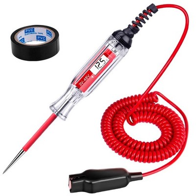 Premium 3-48V DC Digital LCD Display Test Light with 140 Inch Extended Spring...