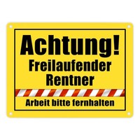Warnschild Renteneintritt Metallschild In 15X20 Cm Mit Spruch Freilaufender