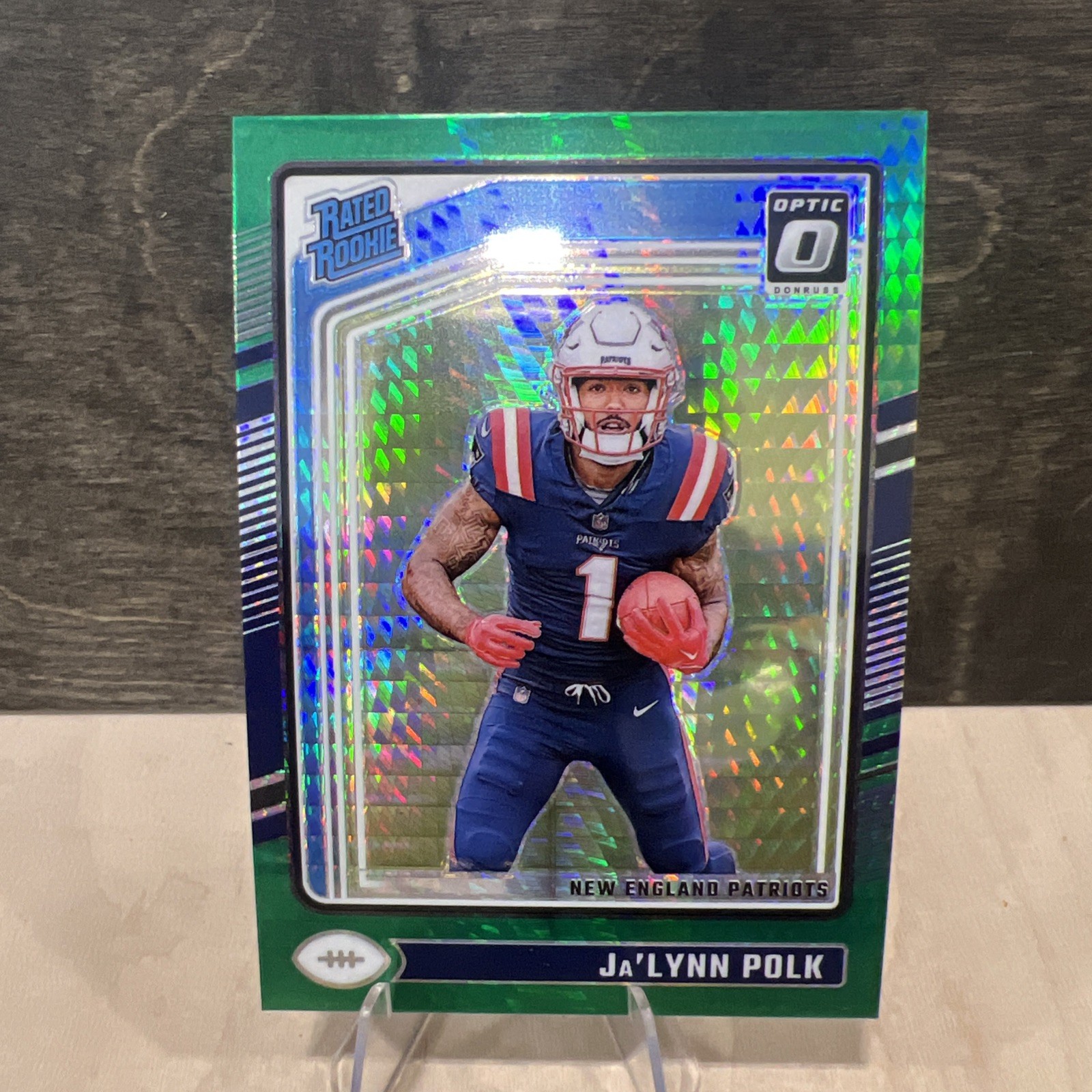 2024 Panini Donruss Optic - Rated Rookie Ja'Lynn Polk #240 Green Hyper Prizm...