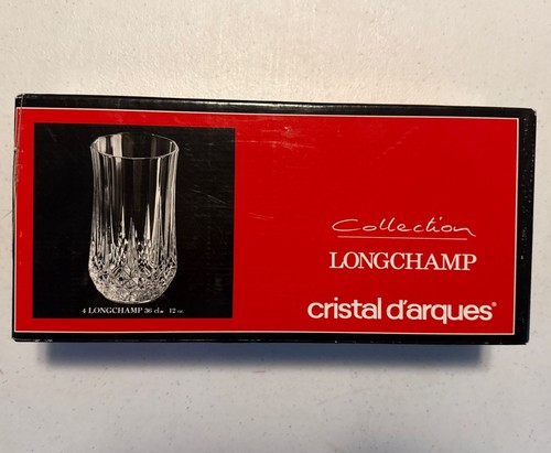 Vintage Cristal d'Arques 4 boxed Longchamp Crystal Glass Highball Tumblers 12oz - Picture 5 of 7