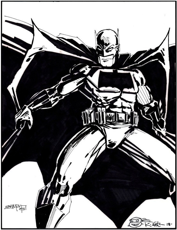 Kevin Eastman Original Art Batman Illustration 1987 Comic Art
