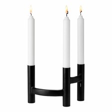 Stelton Kerzenständer Ora dreiarmig, Kerzenleuchter Kerzenhalter Edelstahl Black