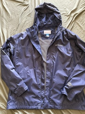 Columbia Omni-Tech Men s XL Blue Waterproof Breathable Hooded Full-Zip Jacket
