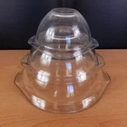 PYREX Clear Glass Cinderella Nesting Set of Mixing Bowls – 1.5 PT, 1.5 QT, 3 QT