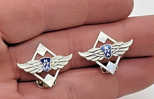 RARE STERLING SILVER NATIONAL FLYING FARMERS ASSOCIATION CLIP-ON EARRINGS