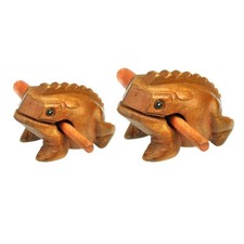 Wood Frog Guiro Rasp Band Party Desktop Figurine Shaker Musical Instruments with