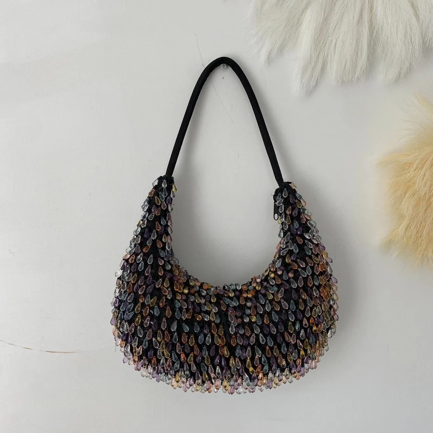 Mujer Cristal Cuentas Bolso de Noche Cartera Hada Capricho Baile de graduación Hoco Evento Formal Foto 4 de 4