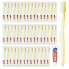 Disposable Toothbrush with Toothpaste Set Bulk, Individually Wrapped Soft Bri...