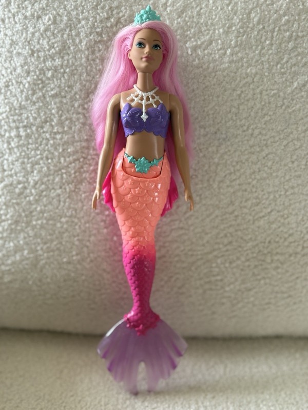 Mattel Barbie Dreamtopia Curvy Mermaid doll with pink hair and a ombré tail