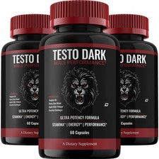 (3 Pack) TestoDark for Men Capsules – Testo Dark Vitamin Complex Pills, Energy