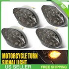 4pcs Smoked Motorcycle LED Turn Signal Blinker Light Indicator For Suzuki Yamaha