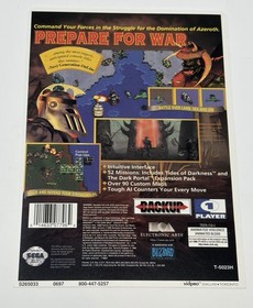 WarCraft II: The Dark Saga (Sega Saturn, 1997) DISC ONLY w/ Vidpro Card Toysrus