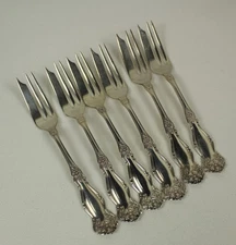 Rogers & Bros ARBUTUS 1908 Silver Pastry Forks set of 6