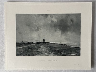 Antique IWILL OCTOBER WESTKAPELLE Early 20th C Photogravure Print Salon de 1891 