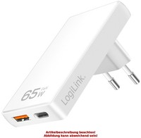 Logilink Usb-Steckdosenadapter, USB-A & USB-C, 65 Watt, Weiß