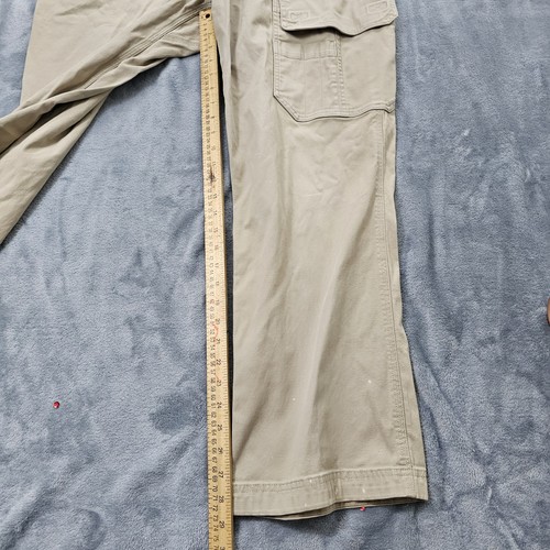 Duluth Trading Pants Mens 42x32 Brown Cargo Flex Fire Hose Adjustable Canvas - Picture 4 of 11