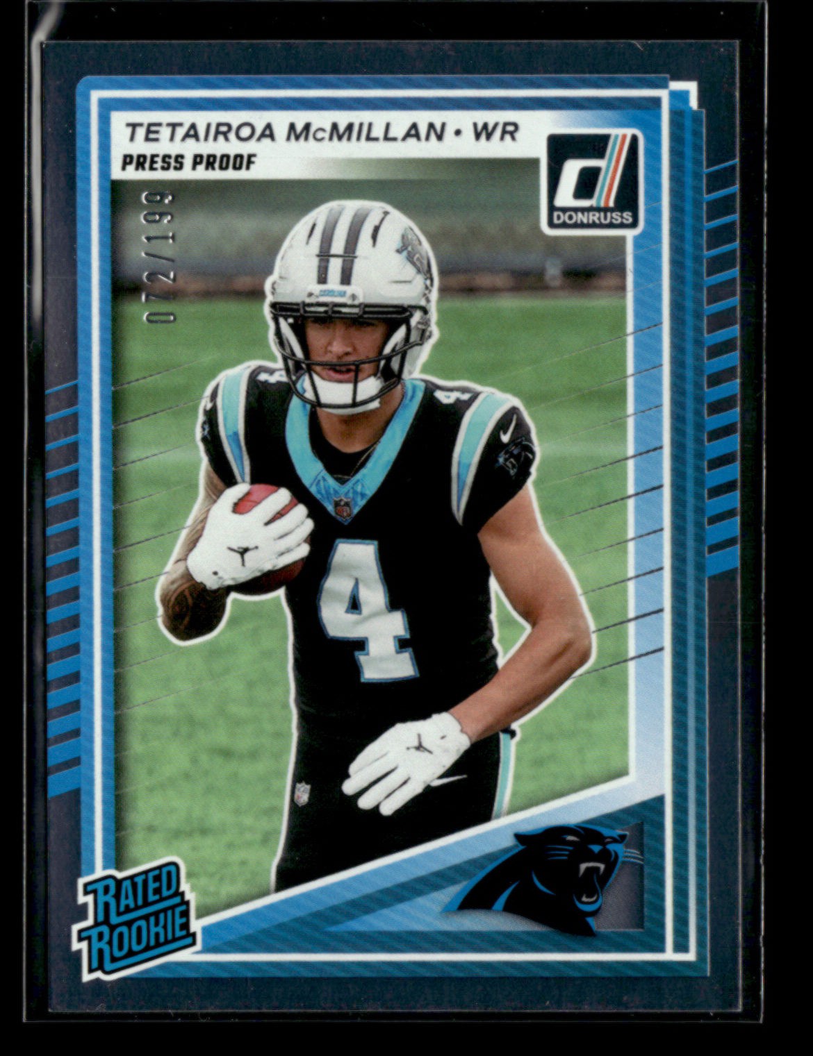 Tetairoa McMillan 2025 Donruss Silver Press Proof 072/199 Rated Rookie [xdD94