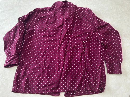 Esprit Damen lila gepunktet Button Down Langarm Bluse/Shirt Gr. M - Bild 11 von 11