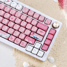 Kanagawa Sakura PBT Keycaps Set for Mechanical Keyboards, 126 Keys, MOA Profile