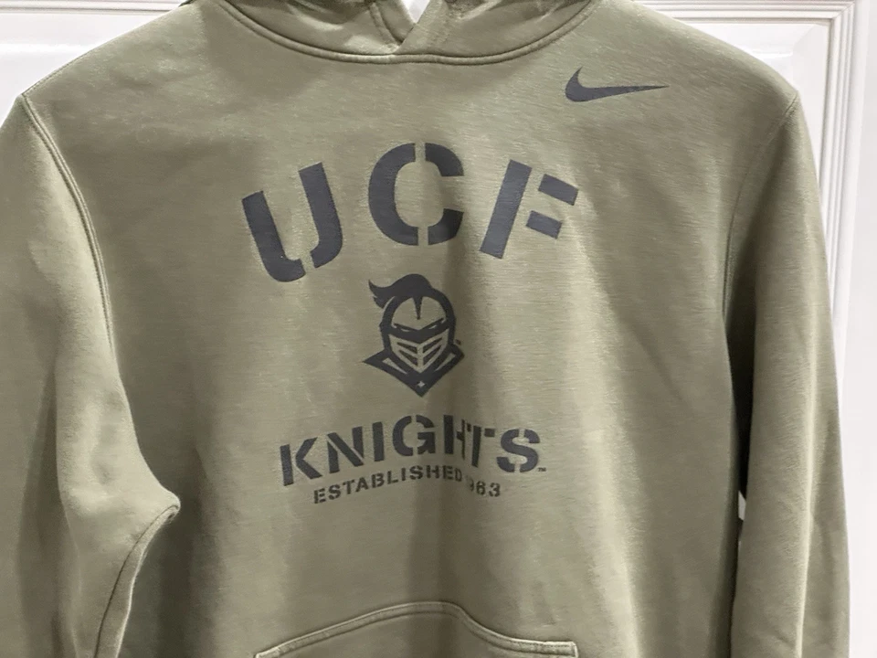 Central Florida Knights Nike PARA HOMBRES L Vellón P O Sudadera con Capucha Color Raro Verde UCF Foto 2 de 4