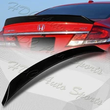 For 2012-2015 Honda Civic Sedan W-Power Pearl Black Rear Trunk Lid Spoiler Wing