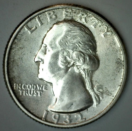1932 Washington SILVER Quarter BU Coin 25c Twenty-Five Cents All Original