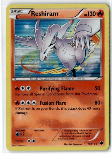 2013 Pokemon Plasma Freeze Reshiram #2 Holo Rare #17/116