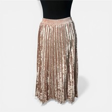 Y2K Pink Crushed Velvet Pleated Coquette Skirt