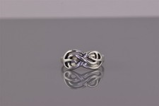 Sterling Silver Swirled Over  Under Looped Openwork Solid Band Ring 925 Sz: 6