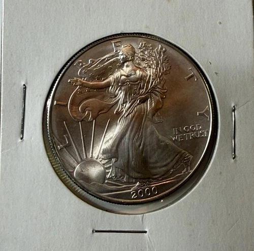 Walking Liberty Silver Eagle 2000 dated - 1 oz Fine Silver Dollar - No Reserve